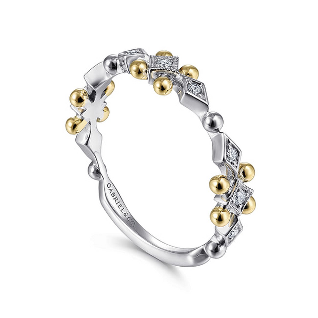 Gabriel & co. Yellow-White Stackable Ring