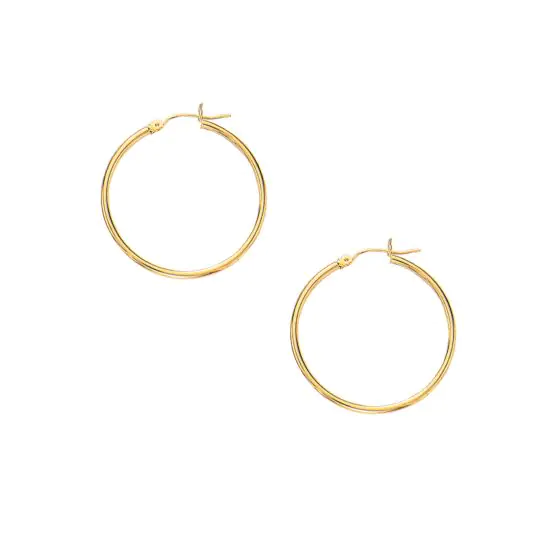 Yellow Gold Hoops-25 mm