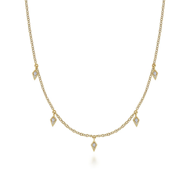 Gabriel & Co. Yellow Diamond Droplet necklace