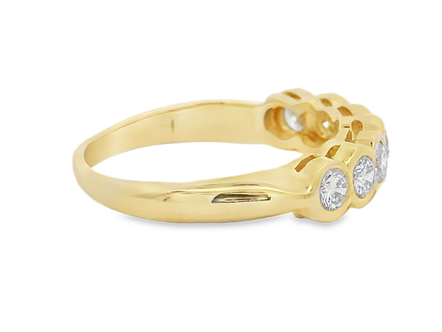 Estate 14K Yellow Gold Bezel Set Ring - .85ctw