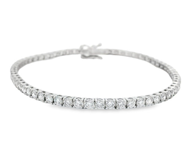 14K White Gold Lab Grown Diamond Tennis Bracelet - 4.00ctw