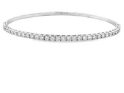 14K White Gold Flexible Diamond Bangle Bracelet