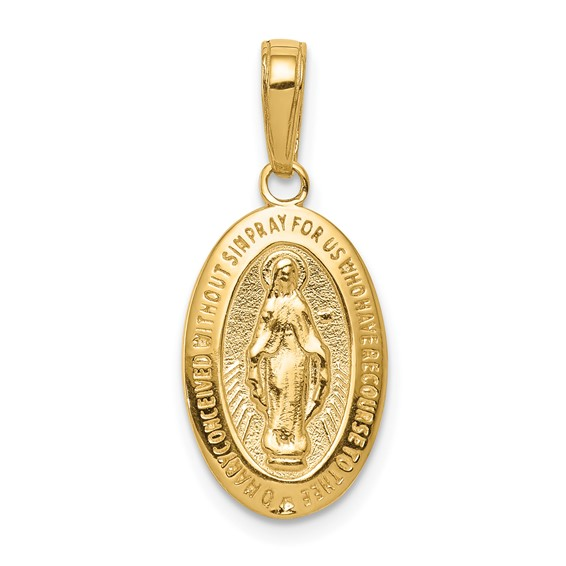 Yellow Gold Miraculous Medal Pendant