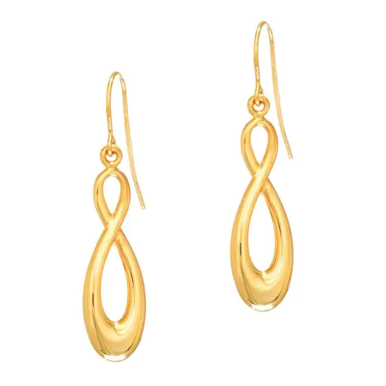 Yellow Gold Infinity Earrings