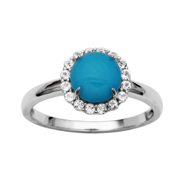 Silver Birthstone Ring- Turquoise