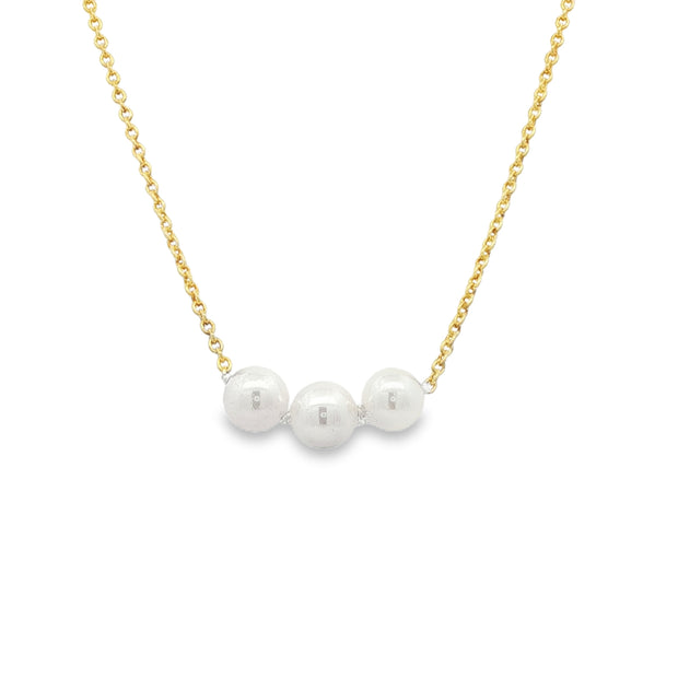 Precious Pearl Starter Necklace - Yellow w/ 3 Pearls