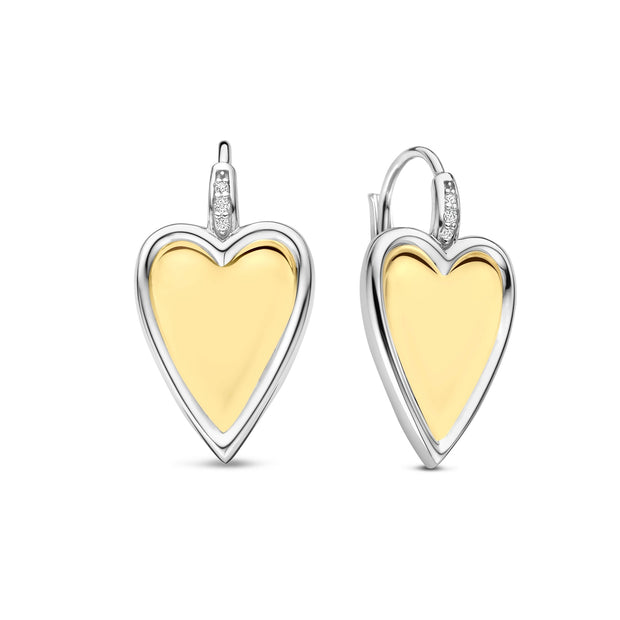Ti Sento Yellow Polished Heart Earrings
