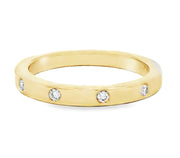 14K Yellow Gold Elegant Spaced Diamond Wedding Band