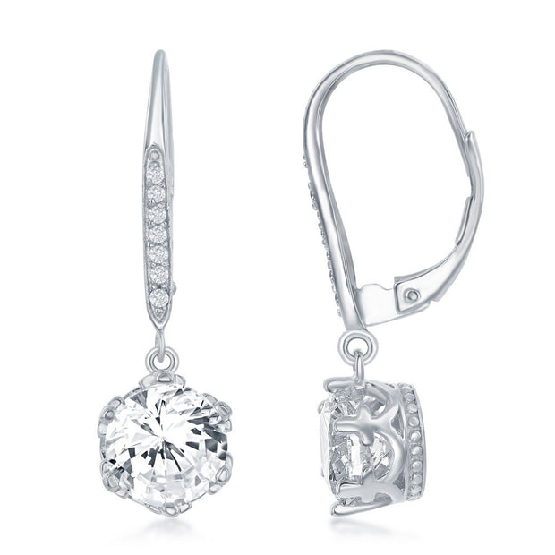 Sterling Silver CZ Gangle Earrings