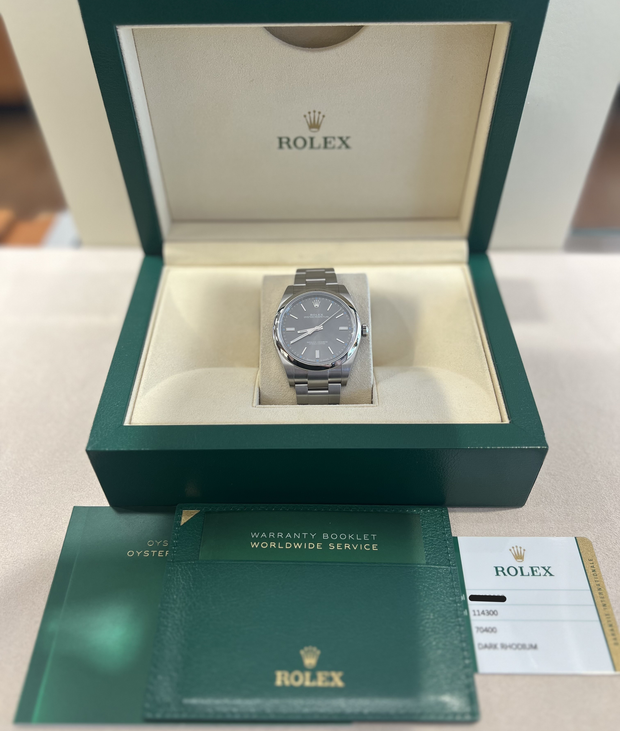 Rolex 114300 Dark Rhodium Oyster Perpetual