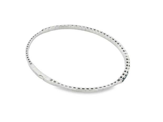 14K White Gold Sapphire & Diamond Flexible Diamond Bracelet