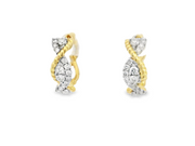 14K Two-Tone Diamond Huggie Earrings