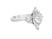 Platinum Lab Grown Marquise and Heart Diamond Engagement Ring - 3.01ctw