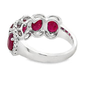 Elegance Redefined: 18K White Gold Ruby and Diamond Ring