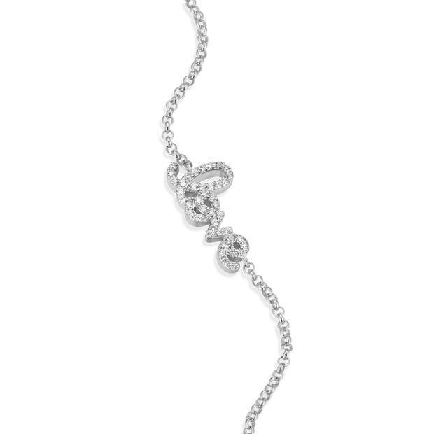 Monte Luna Silver" Love" Pendant Bolo Bracelet