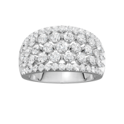 White Gold Mutli-Row Diamond  Fashion Ring with Lab Grown Diamonds