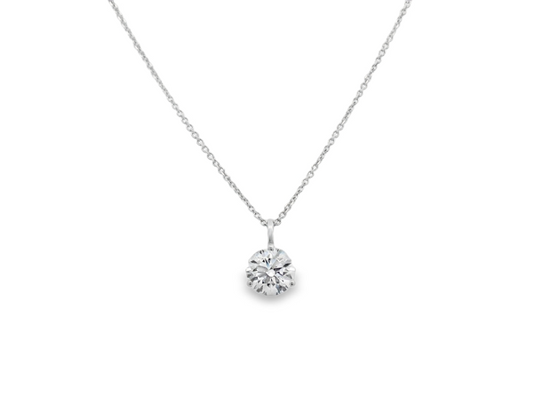 18K White Gold Diamond Solitaire Pendant - 1.00ct