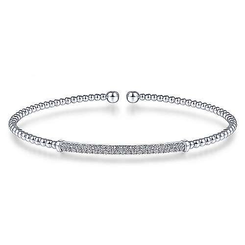 Gabriel & Co. WHite Bujukan Diamond Pave Cuff Bracelet