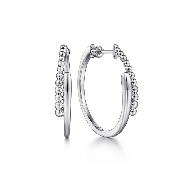 Gabriel & Co., Silver Bujukan Hoop Earrings