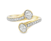 14K Yellow Gold Toi et Moi ring