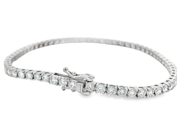 14K White Gold Lab Grown Diamond Tennis Bracelet - 4.00ctw
