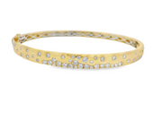 14K Yellow Gold Scattered Diamond Bangle Bracelet