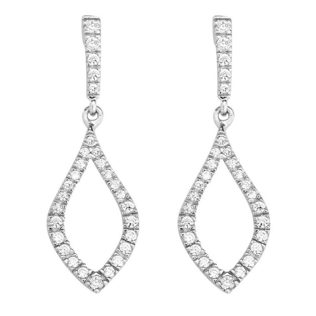 Silver CZ Dangle Earrings