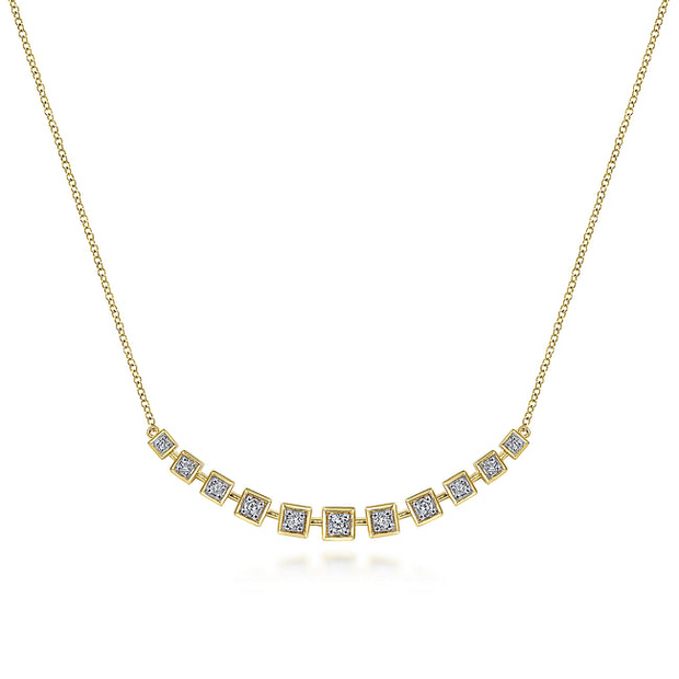 Gabriel & co. Yellow Diamond Station Pendant Necklace