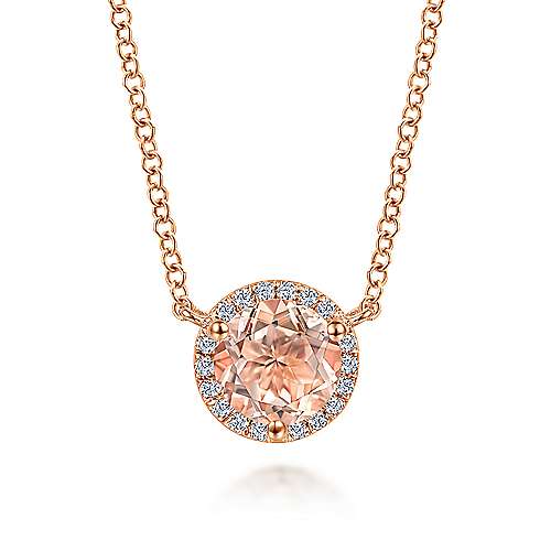 Gabriel & Co. Rose Morganite Pendant Necklace