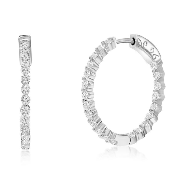 Silver CZ Hoop Earrings