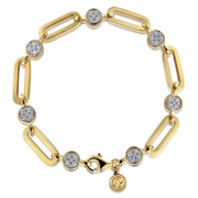 Gabriel & Co, Yellow Paperclip and Diamond Station Bracelet