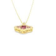 14K Yellow Gold Ruby and Diamond Pendant