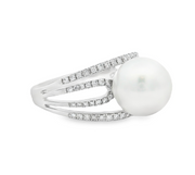 18K White Gold South Sea Pearl Ring