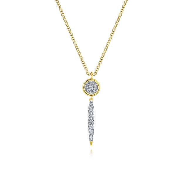Gabriel & Co. Diamond Cluster and Spike Pendant Necklace