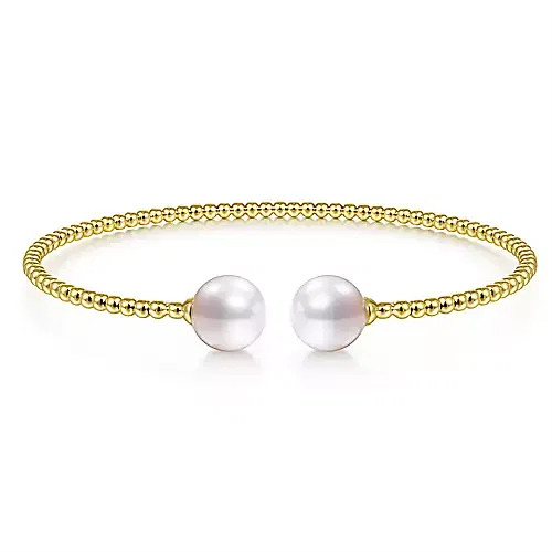 Gabriel & Co. Yellow Bujukan Bangle with Pearls