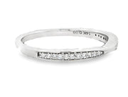 14K White Gold Pinched Diamond Wedding Band