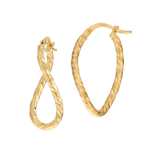 Yellow Gold Twisted Hoop Earrings