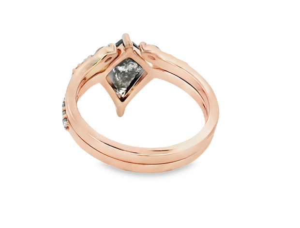 Estate 14K Rose Gold Salt & Pepper Diamond Ring