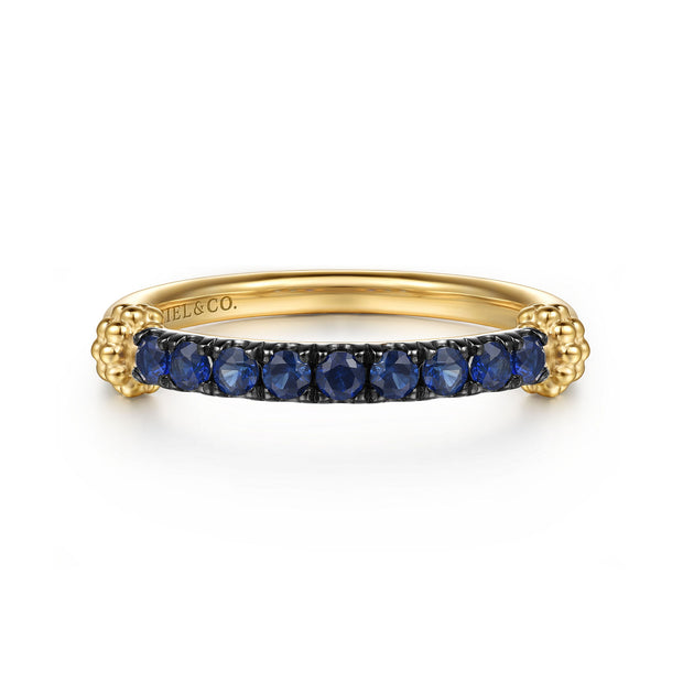 Gabriel & Co. Bujukan and Blue Sapphire Stackable Ring
