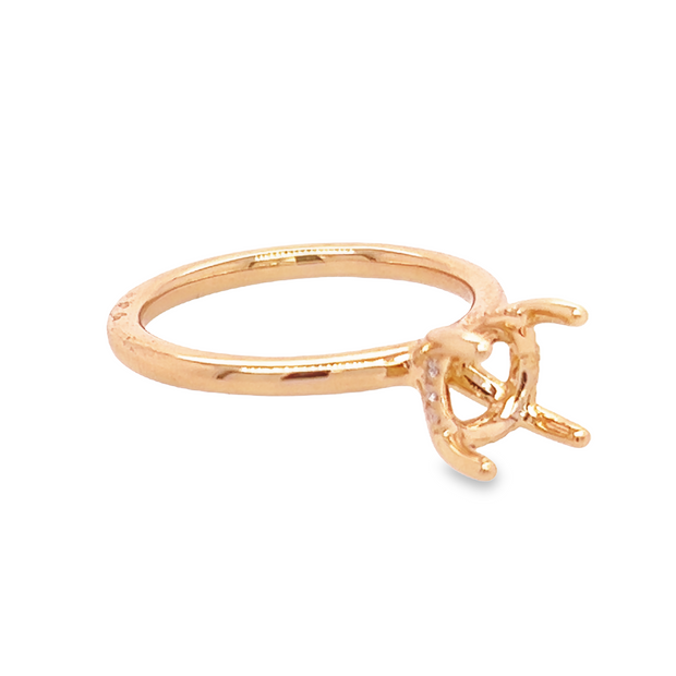 14K Yellow Gold Hidden Halo Solitaire Mounting