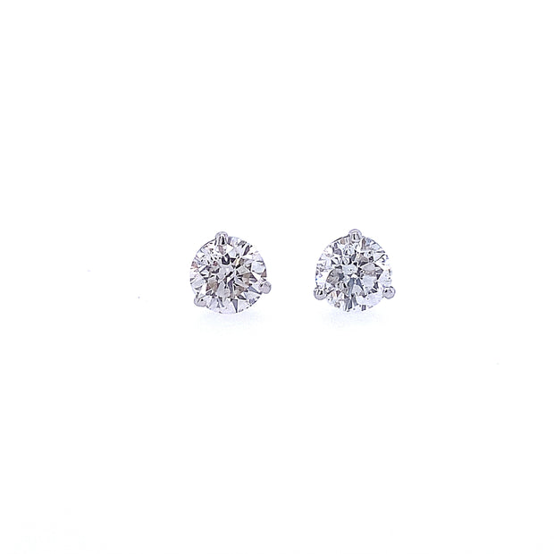 14K White Gold .25ctw Natural Diamond Studs - Martini Settings