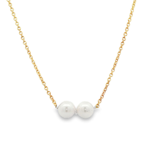 Precious Pearl Starter Necklace - Yellow w/ 2 Pearls