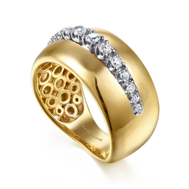 Gabriel & Co. Wide Diamond Band