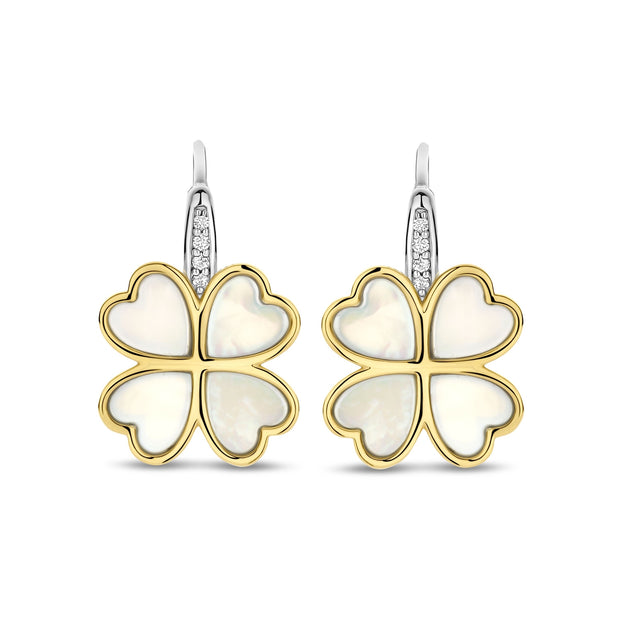 Ti Sento Silver Mother of Pearl Clover Earrings