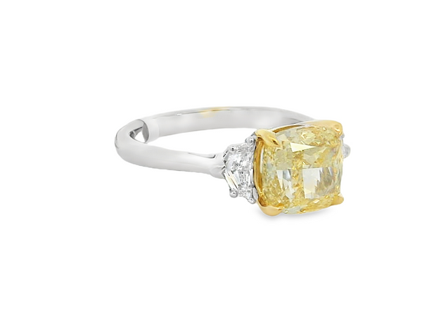 Platinum and 18K Lab Grown Engagement Ring