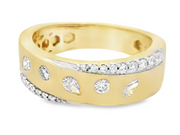 14K Yellow Gold Diamond Fashion Ring
