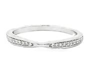 14K White Gold Pinched Diamond Wedding Band