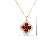 14K Yellow Gold Ruby and Diamond Pendant