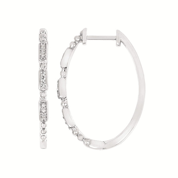 Silver Diamond Hoop earrings