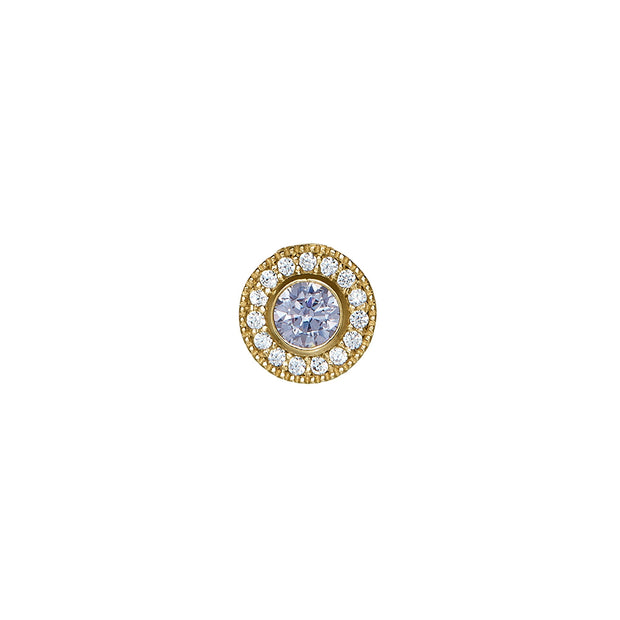 Gold Finish Micropave Birthstone Charm